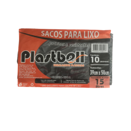 SACO LIXO 15L 39X58X0,5  C10 PLASTBELL (COD 164)